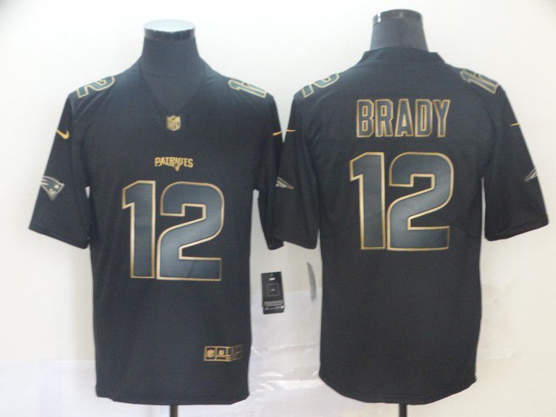 Men New England Patriots #12 Brady Nike Vapor Limited Black Golden NFL Jerseys->los angeles rams->NFL Jersey